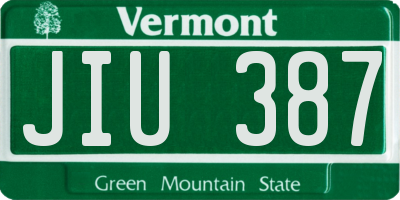 VT license plate JIU387