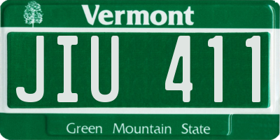 VT license plate JIU411