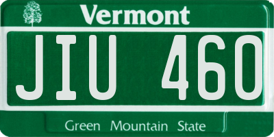 VT license plate JIU460