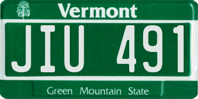 VT license plate JIU491