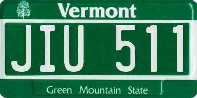 VT license plate JIU511