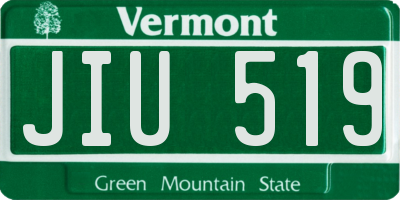 VT license plate JIU519
