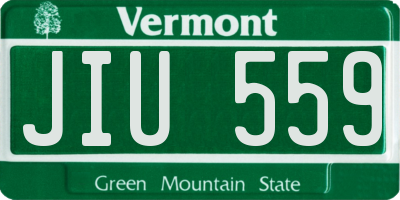 VT license plate JIU559