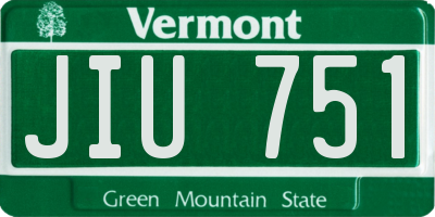 VT license plate JIU751
