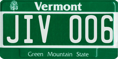 VT license plate JIV006