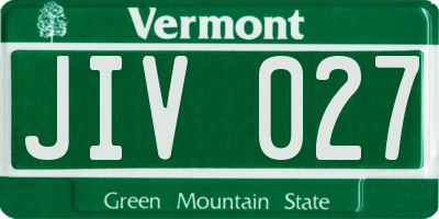 VT license plate JIV027