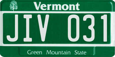 VT license plate JIV031