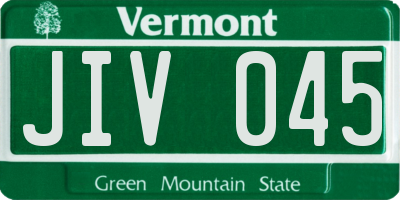 VT license plate JIV045
