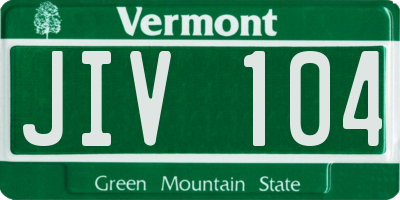 VT license plate JIV104