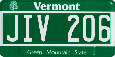 VT license plate JIV206