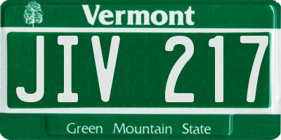 VT license plate JIV217