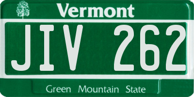 VT license plate JIV262