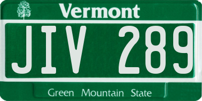VT license plate JIV289