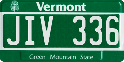 VT license plate JIV336