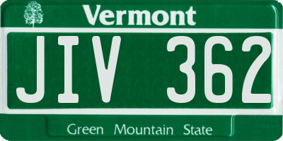 VT license plate JIV362