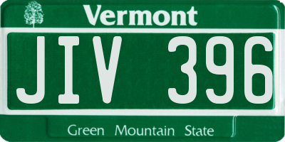 VT license plate JIV396