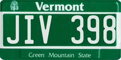 VT license plate JIV398