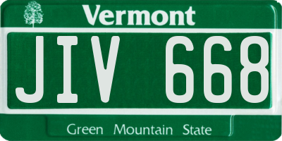 VT license plate JIV668