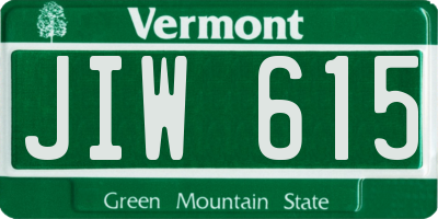 VT license plate JIW615