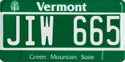 VT license plate JIW665