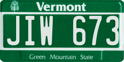VT license plate JIW673
