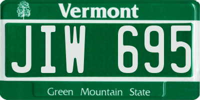 VT license plate JIW695