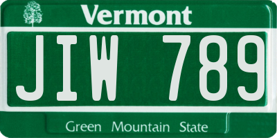 VT license plate JIW789