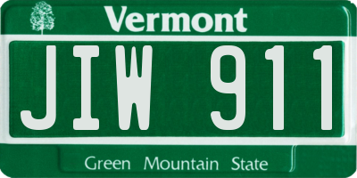VT license plate JIW911