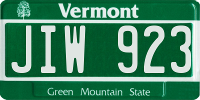 VT license plate JIW923