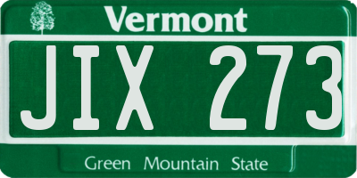 VT license plate JIX273
