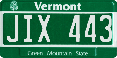 VT license plate JIX443