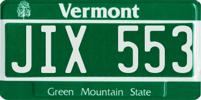 VT license plate JIX553
