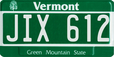 VT license plate JIX612