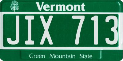 VT license plate JIX713