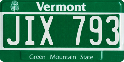 VT license plate JIX793