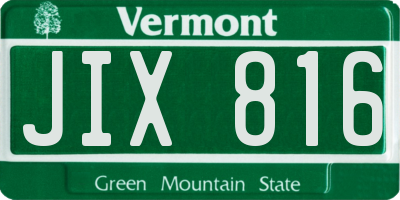 VT license plate JIX816