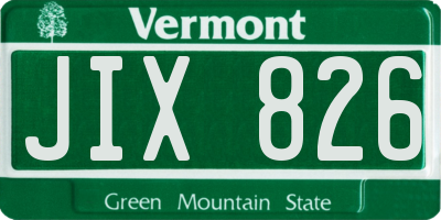 VT license plate JIX826
