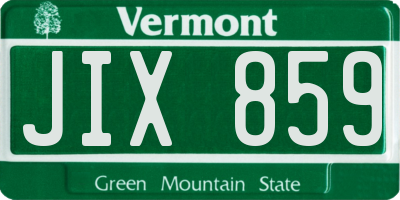 VT license plate JIX859