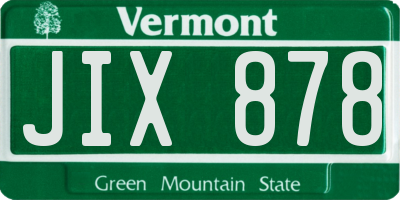 VT license plate JIX878