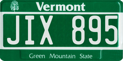 VT license plate JIX895