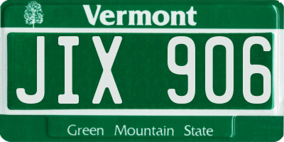 VT license plate JIX906