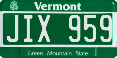 VT license plate JIX959
