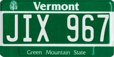 VT license plate JIX967