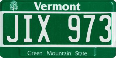 VT license plate JIX973