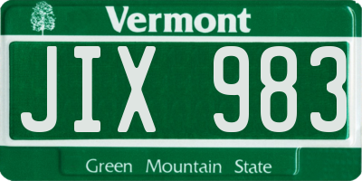 VT license plate JIX983