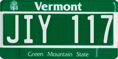 VT license plate JIY117