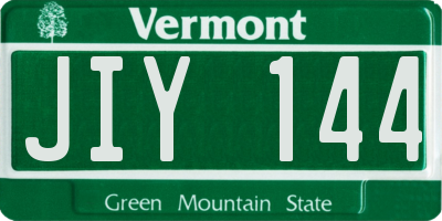 VT license plate JIY144