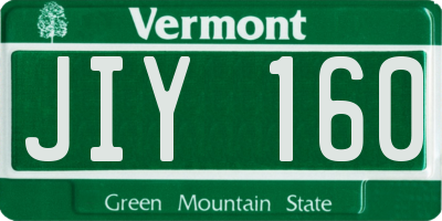 VT license plate JIY160