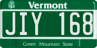 VT license plate JIY168