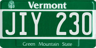 VT license plate JIY230
